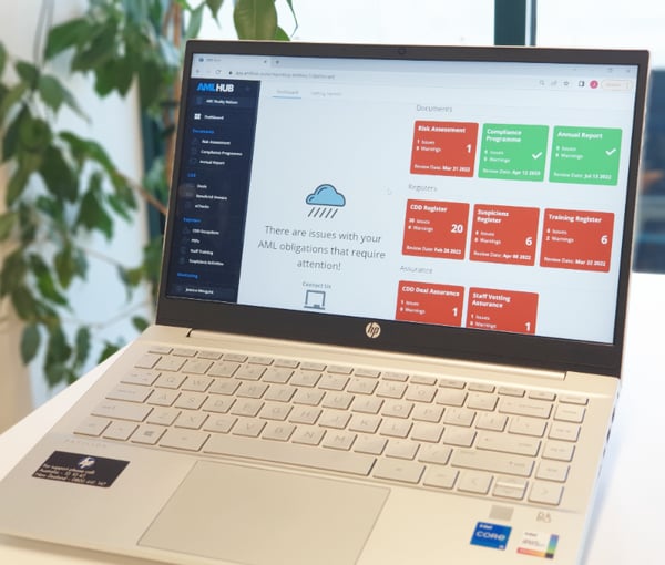 AMLHUB dashboard with notifications and reminders making AML obligations easier to manage