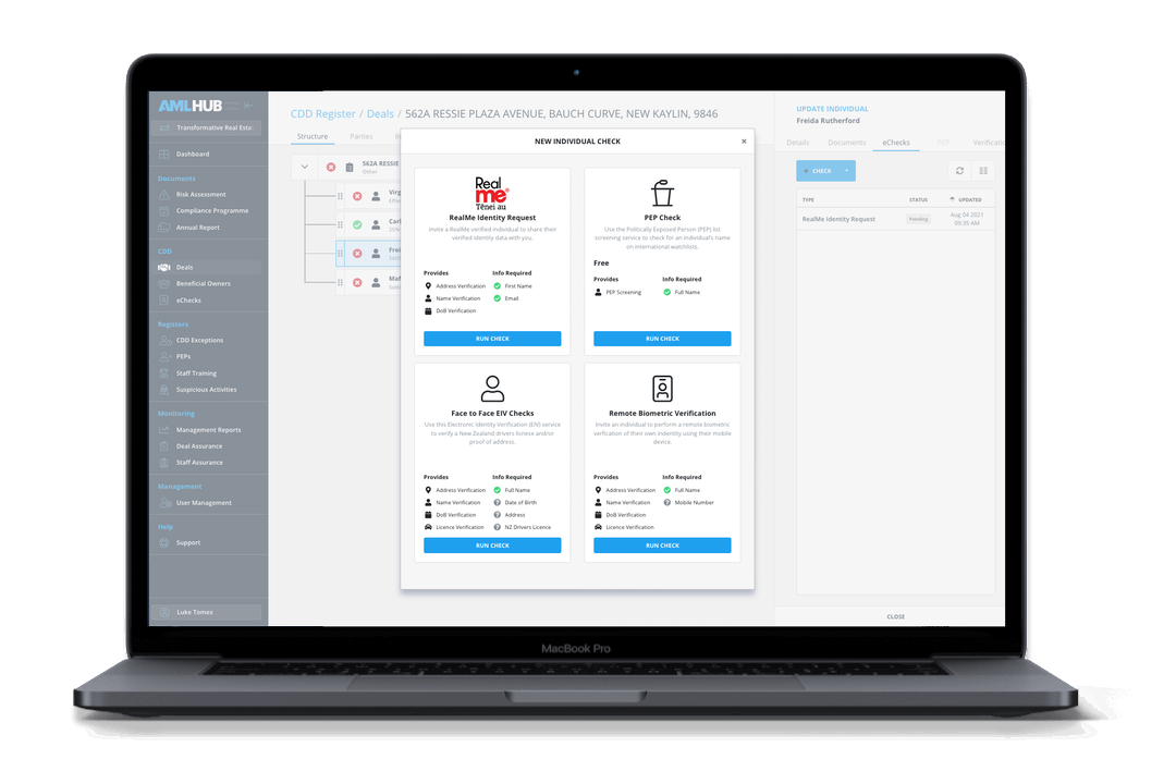 Screenshot of AMLHUB Anti Money Laundering compliance software Screenshot of AMLHUB Anti Money Laundering compliance software