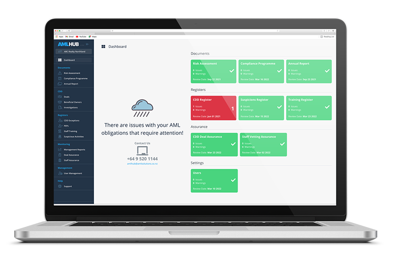 Screenshot of AMLHUB Anti Money Laundering compliance software